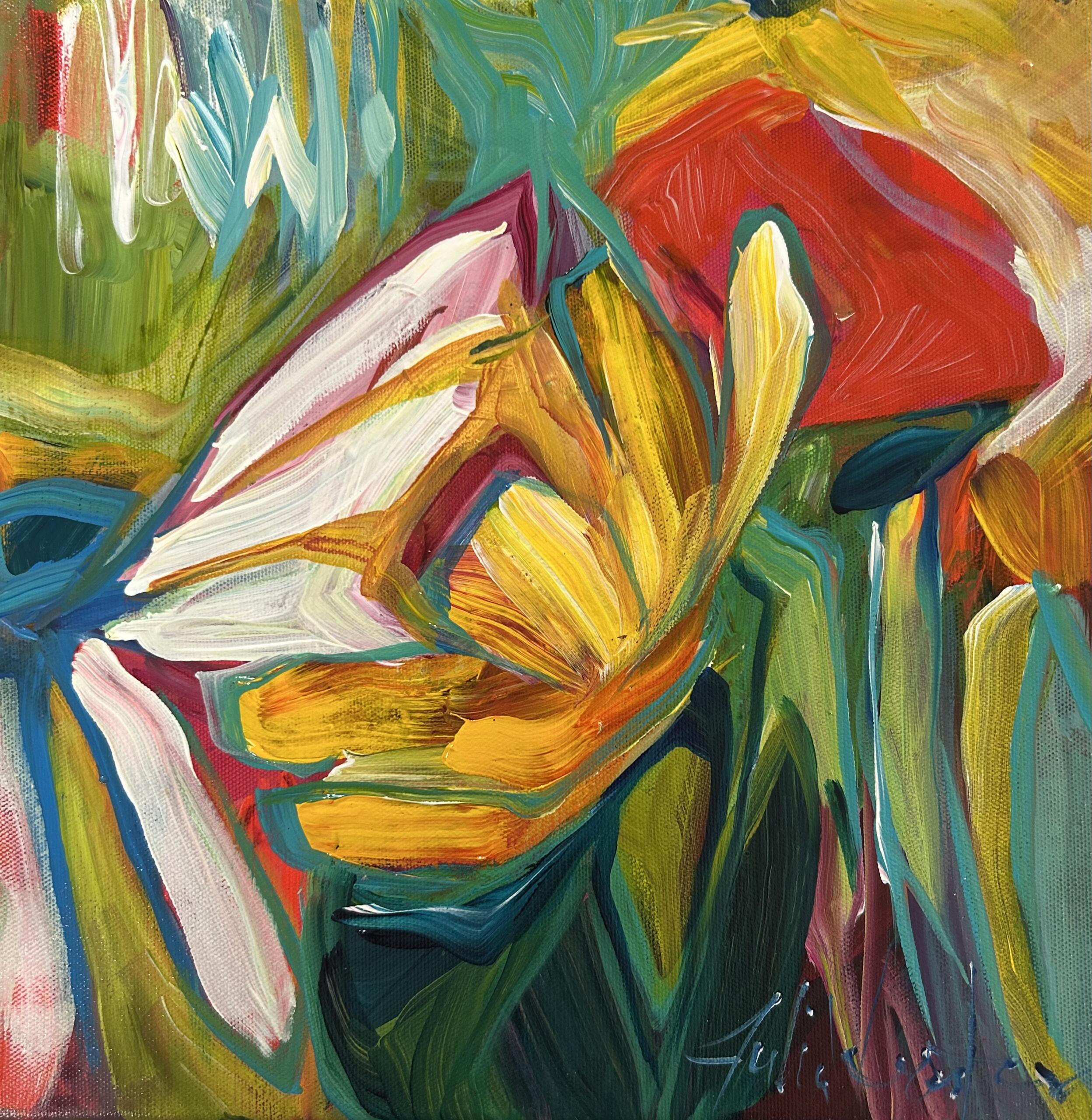 Flower Party - 12x12 - Original Artwork