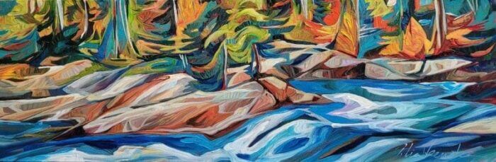Down Stream - 12x36 - Original Artwork
